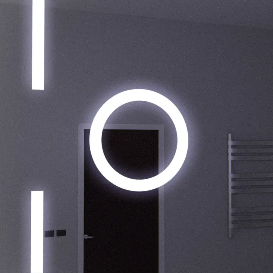 Négyszögletű LED-es tükör, 120x80 cm, Marcello MotionGlow érzékelő, páramentesítő rendszer, óra és hőmérő, kozmetikai nagyító, szabályozható Marcello tükrök alapértelmezett cím Alessandro Design