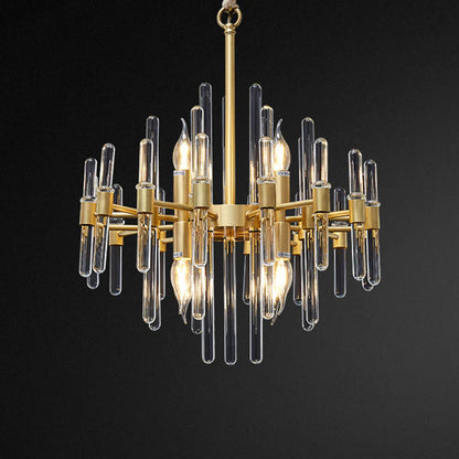 Candelabru Cristal CC850/480GD ,6xE14, 48X45cm, Inaltime Reglabila, Auriu Lucios, Inaltime Reglabila, Design Elegant, Metal si Cristal Candelabre Cristal Default Title Alessandro Design