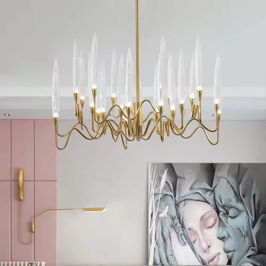 Cristal Chandelier Delta 12XG4 Gold Modern csillárok Alapértelmezett cím Alessandro Design