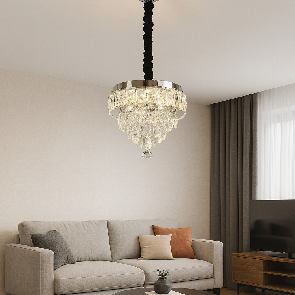 MEILI CRYSTAL CASCADA 300 – Kristály LED csillár, 52W, Ø300 mm, távirányítóval Kristálycsillárok Alapértelmezett cím Alessandro Design