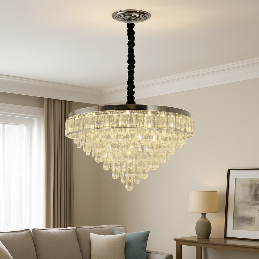 MEILI CRYSTAL CASCADA 500 – Kristály LED csillár, 112W, Ø500 mm, távirányítóval Kristálycsillárok Alapértelmezett cím Alessandro Design