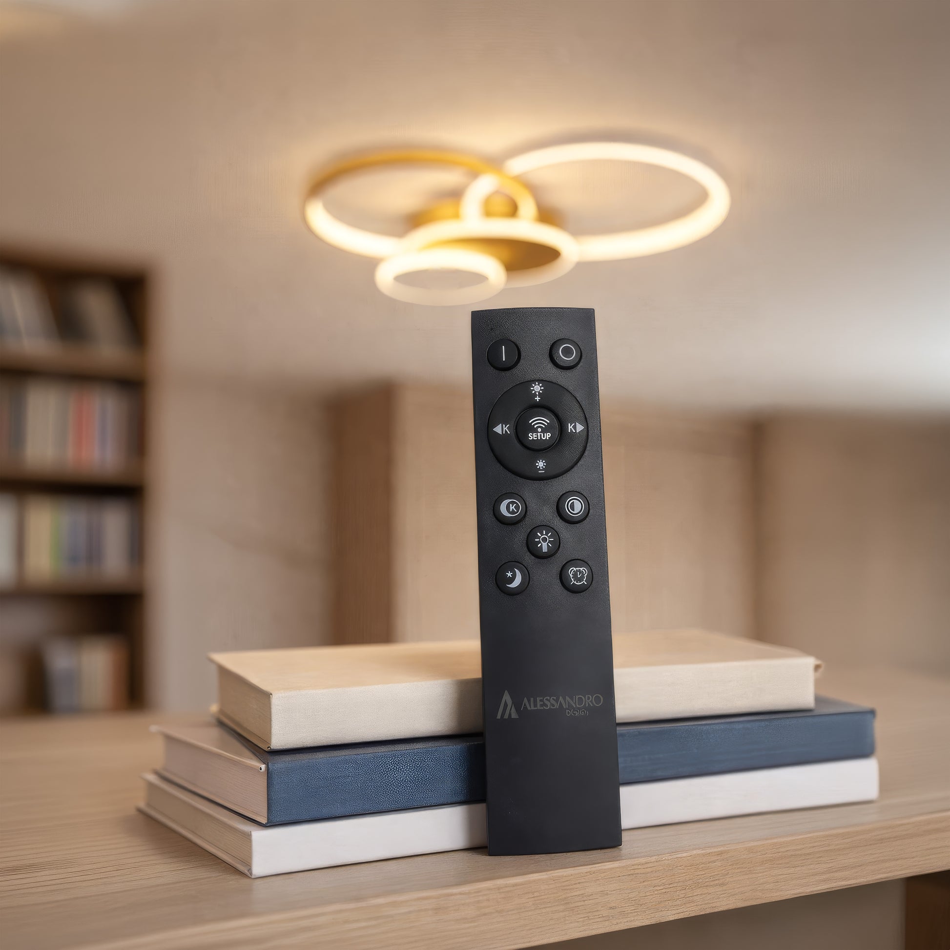 LED csillár távirányítóval KILLIAN 80W, 4 kör, hideg/meleg/semleges fény, szabályozható, arany LED-es csillárok távirányítóval Alapértelmezett cím Alessandro Design