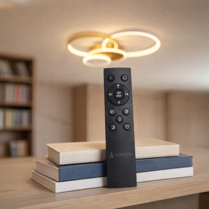 LED csillár távirányítóval KILLIAN 80W, 4 kör, hideg/meleg/semleges fény, szabályozható, arany LED-es csillárok távirányítóval Alapértelmezett cím Alessandro Design