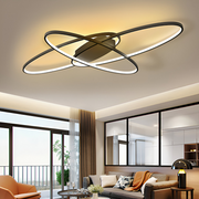 LED-es csillár távirányítóval ORBITA 74W, 3 elem, ovális, hideg/meleg/semleges fény, szabályozható, fekete LED-es csillárok távirányítóval Alapértelmezett cím Alessandro Design