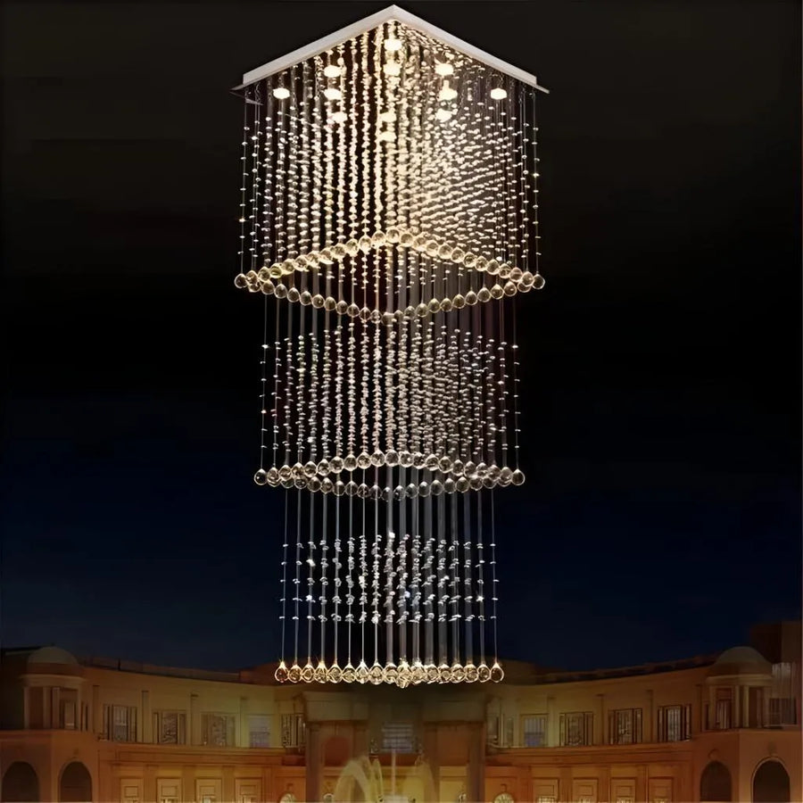 LED kristálycsillár 80W PALATINA Gold, átmérő 50cm, magasság 200cm, létramodell kristálycsillár alapértelmezett cím Alessandro Design
