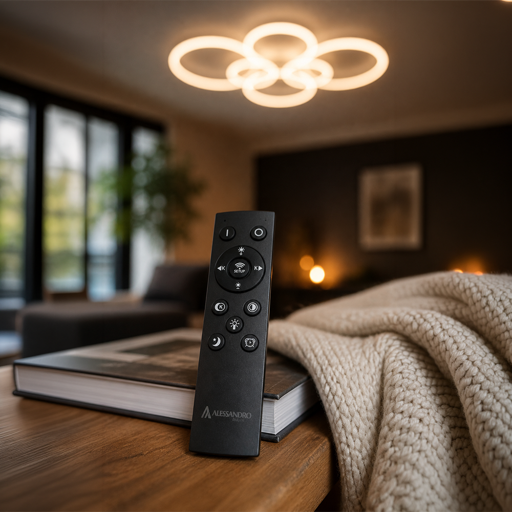 LED csillár távirányítóval BETTY 82W, 6 kör, hideg/meleg/semleges fény, szabályozható, fehér LED-es csillár távirányítóval Alapértelmezett cím Alessandro Design