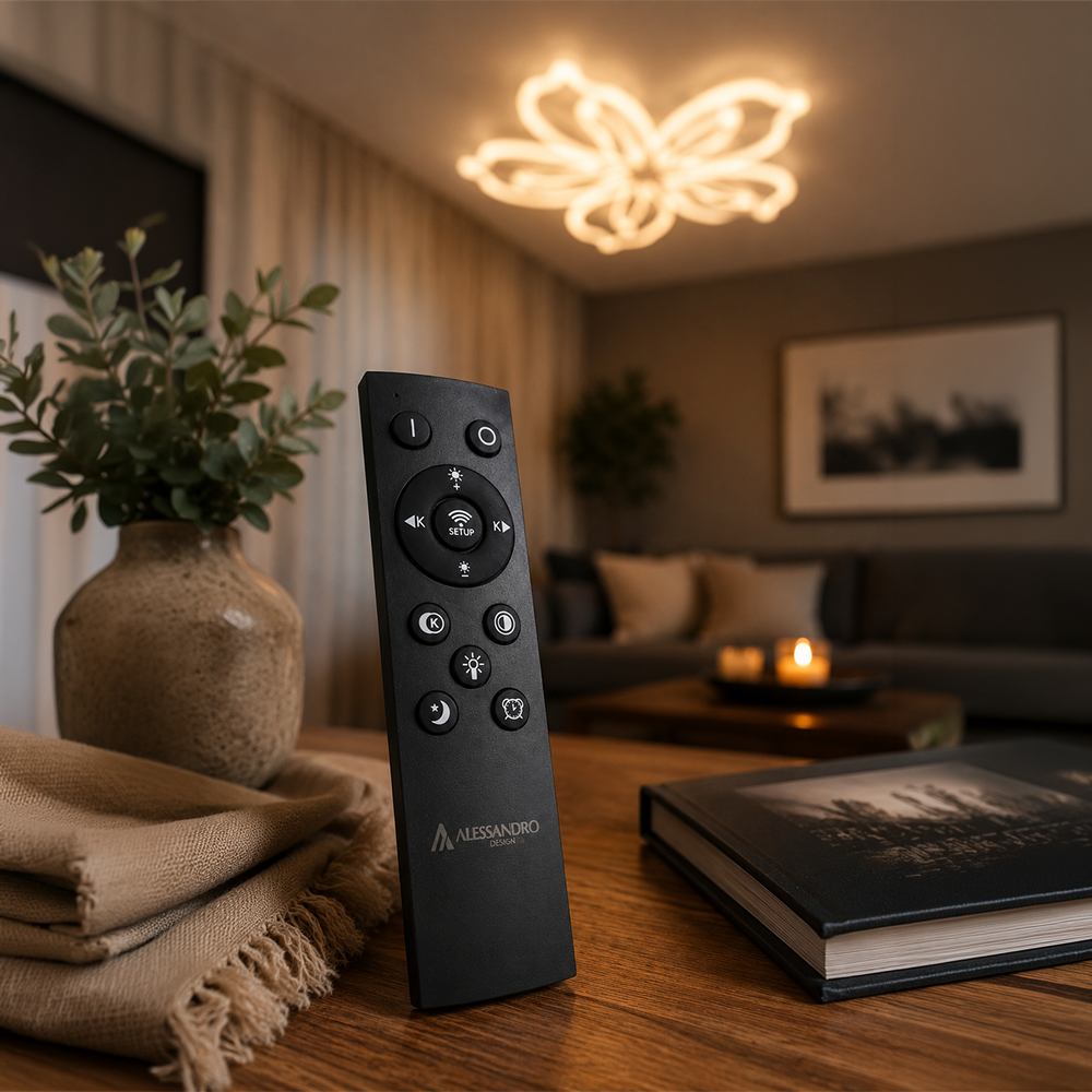 LED csillár távirányítóval LILY 86W, 5 elem, hideg/meleg/semleges fény, szabályozható, fehér LED-es csillár távirányítóval Alapértelmezett cím Alessandro Design