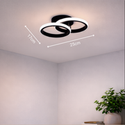 LED csillár VERTEX CIRCULA 21W, 2 kör, fém keretek, hideg/meleg/semleges fény 3000K/4000K/6000K, fekete, fém LED-csillárok alapértelmezett cím Alessandro Design