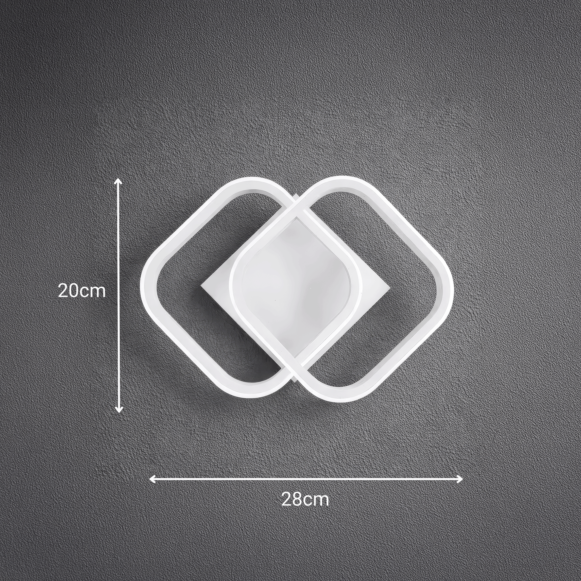 VERTEX mátrix LED csillár, átlapoló gyémántok, fém keretek, 24 W, 2 gyémánt, hideg/meleg/semleges fény 3000K/4000K/6000K, fehér LED-csillárok alapértelmezett cím Alessandro Design