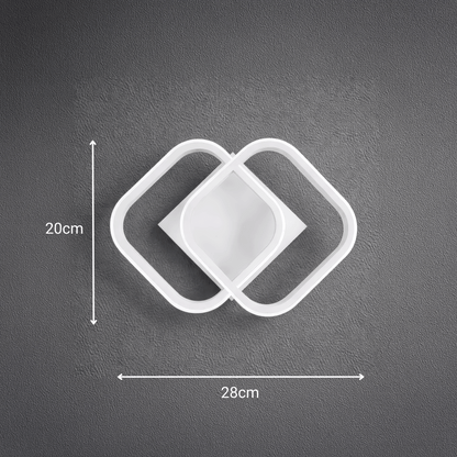 VERTEX mátrix LED csillár, átlapoló gyémántok, fém keretek, 24 W, 2 gyémánt, hideg/meleg/semleges fény 3000K/4000K/6000K, fehér LED-csillárok alapértelmezett cím Alessandro Design