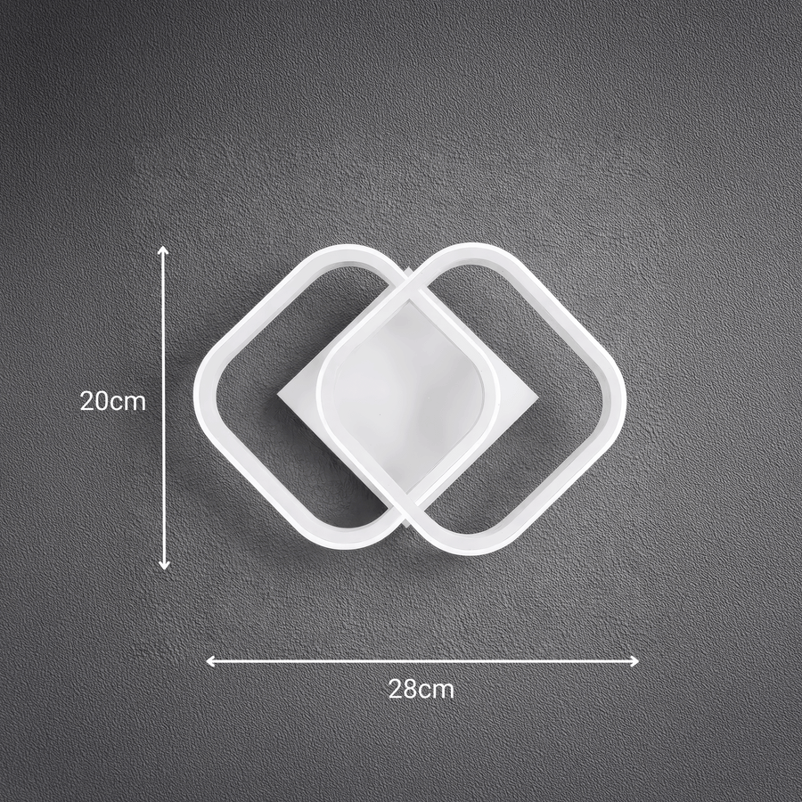 VERTEX mátrix LED csillár, átlapoló gyémántok, fém keretek, 24 W, 2 gyémánt, hideg/meleg/semleges fény 3000K/4000K/6000K, fehér LED-csillárok alapértelmezett cím Alessandro Design