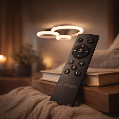 LED csillár távirányítóval BETTY 40W, 3 kör, hideg/meleg/semleges fény, szabályozható, fekete LED csillárok távirányítóval Alapértelmezett cím Alessandro Design