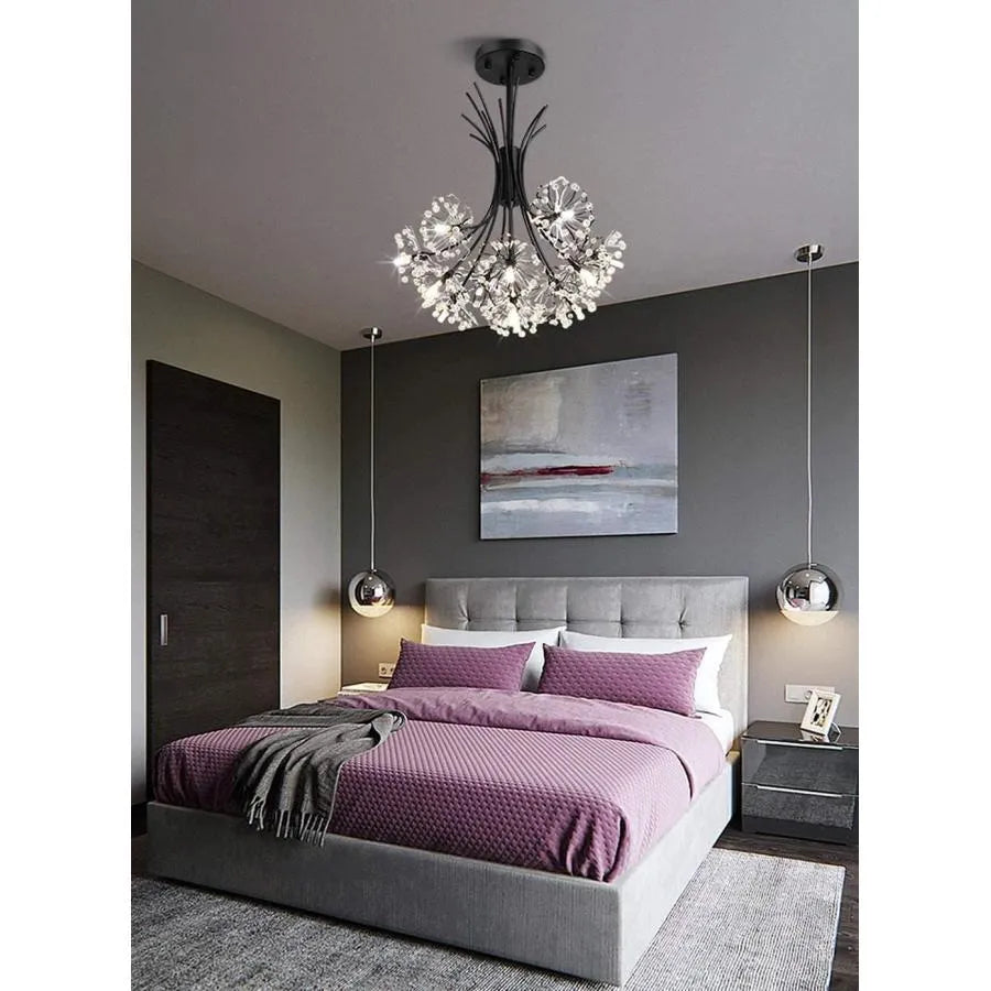 Kristálycsillár PETERHOF Petito, 13xG4, Átmérő 52 cm, Fekete Modern csillárok Alapértelmezett cím Alessandro Design