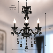 Kristály csillár AUGUST Eleganza, 3xE14, átmérő 48 cm, ezüst, állítható magasságú, klasszikus csillárok, alapértelmezett cím Alessandro Design