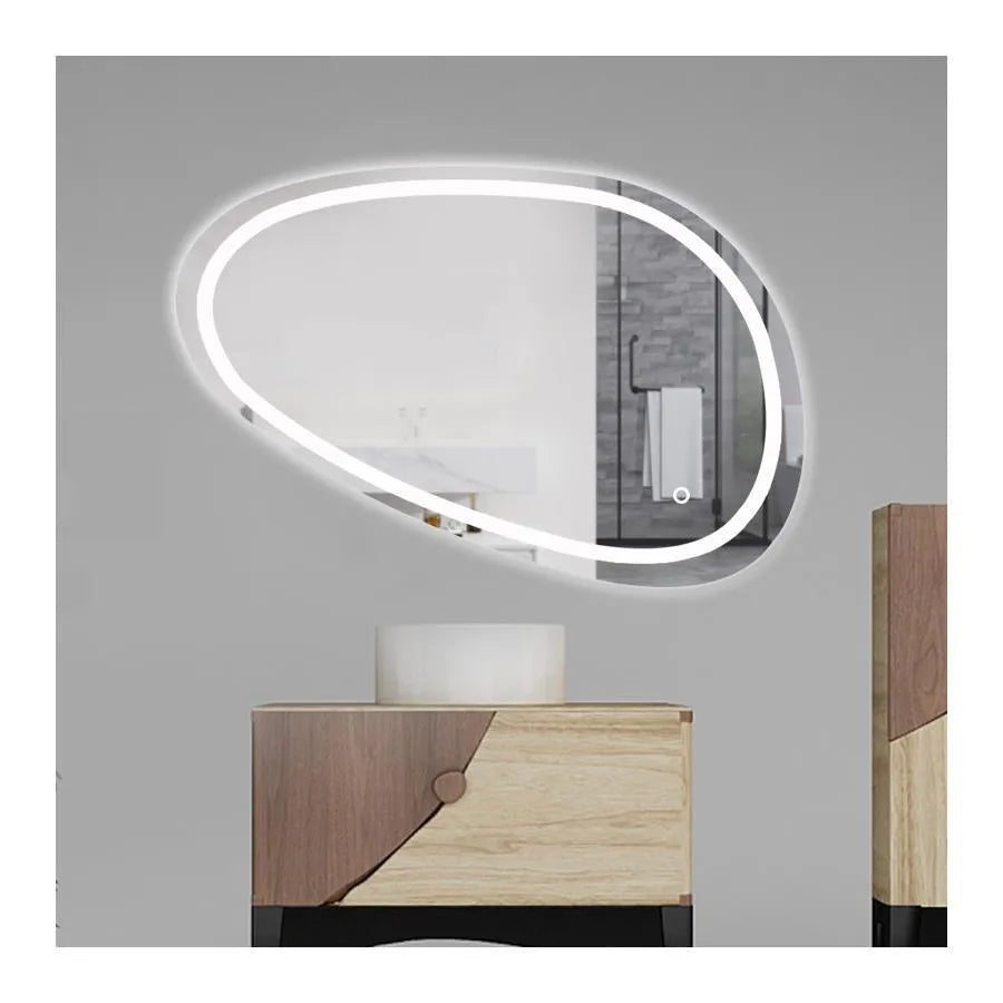 LED tükör, 80x45 cm, Disegno Touch Marcello, Demister System, Dimabila Mirrors Korman E Alapértelmezett cím Alessandro Design
