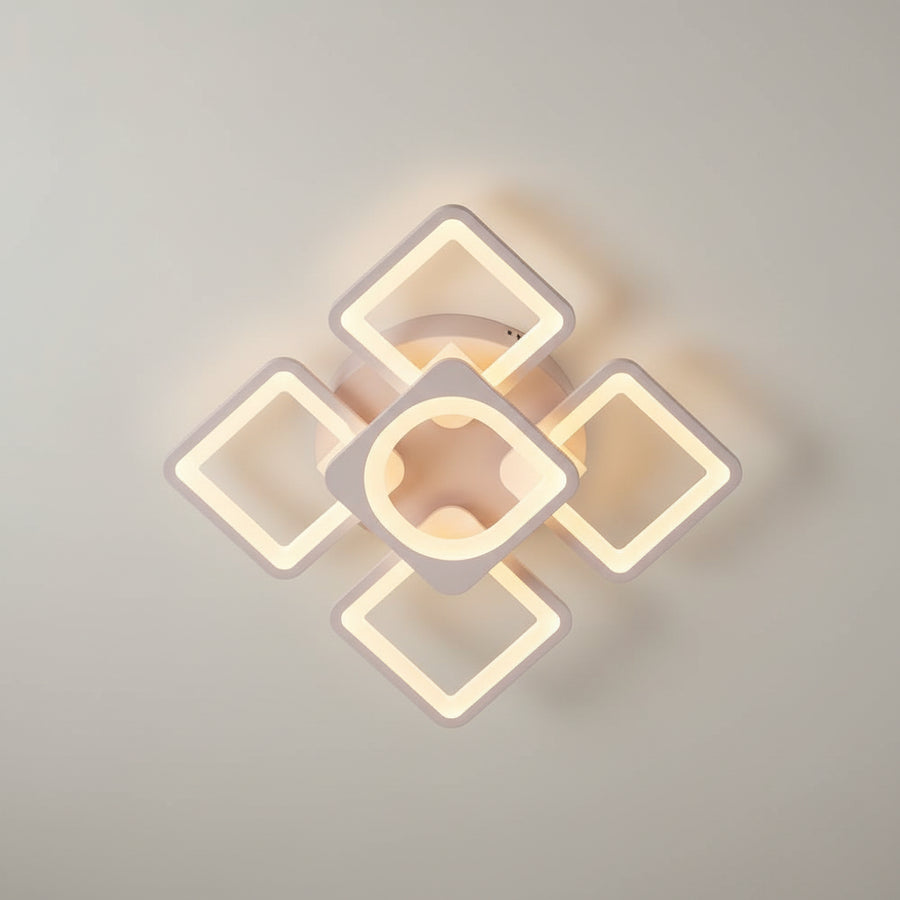LED-csillár távirányítóval ZOE 70W, 5 négyzet, hideg/meleg/semleges fény, szabályozható, fehér LED-es csillár távirányítóval Alapértelmezett cím Alessandro Design