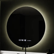 LED-es kerek tükör, 80 cm, Serenite MotionGlow Marcello, páramentesítő rendszer, óra és hőmérő, szabályozható tükrök Marcello alapértelmezett cím Alessandro Design