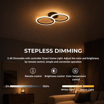 LED csillár távirányítóval BETTY 27W, 2 kör, hideg/meleg/semleges fény, szabályozható, fekete LED csillárok távirányítóval Alapértelmezett cím Alessandro Design