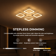 LED csillár távirányítóval ZOE 53W, 4 négyzet, hideg/meleg/semleges fény, szabályozható, fehér LED-es csillár távirányítóval Alapértelmezett cím Alessandro Design