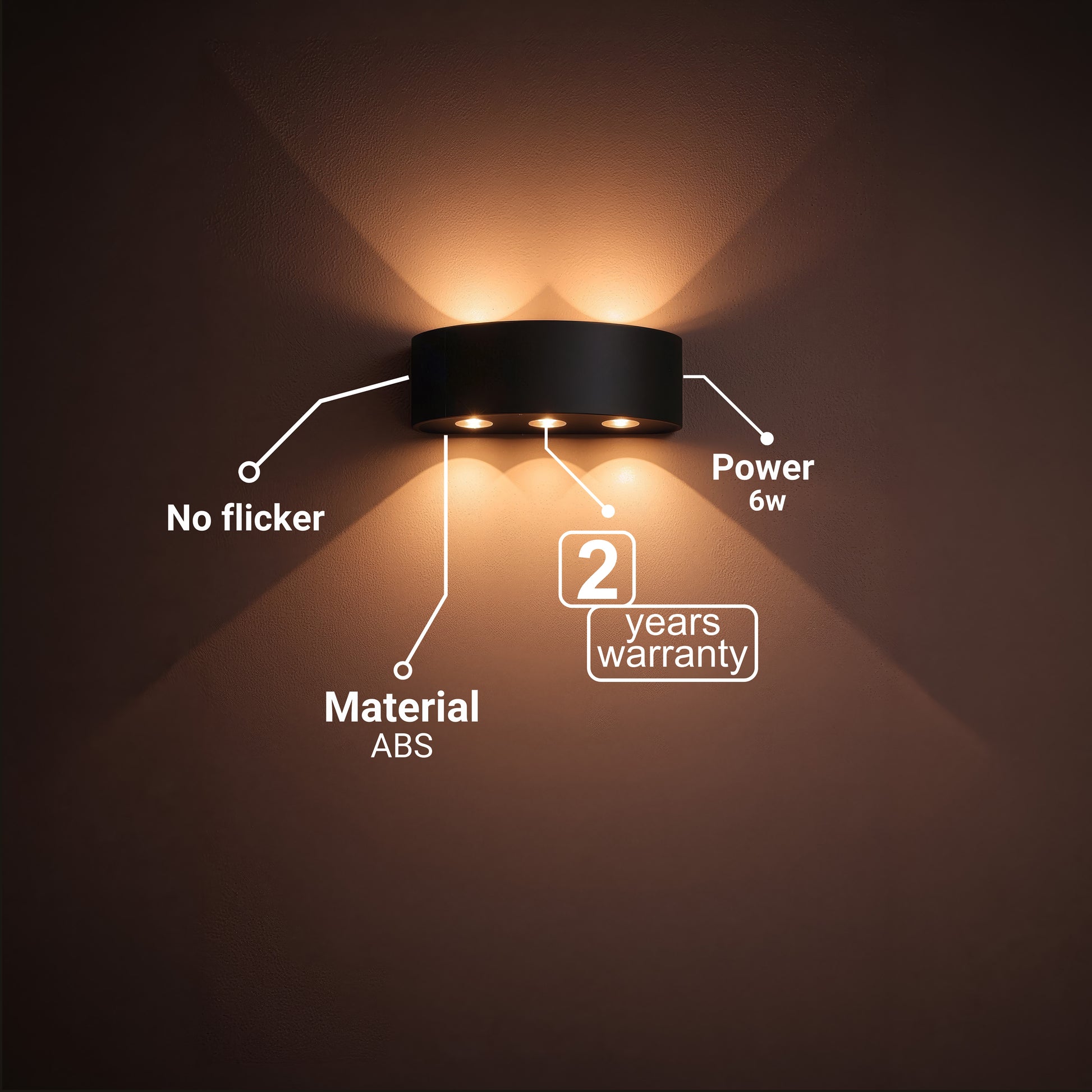 Aplica LED Exterior Ellis, 6W, 6 Surse de lumina, Lumina Calda, Negru Aplice de Exterior Default Title Alessandro Design