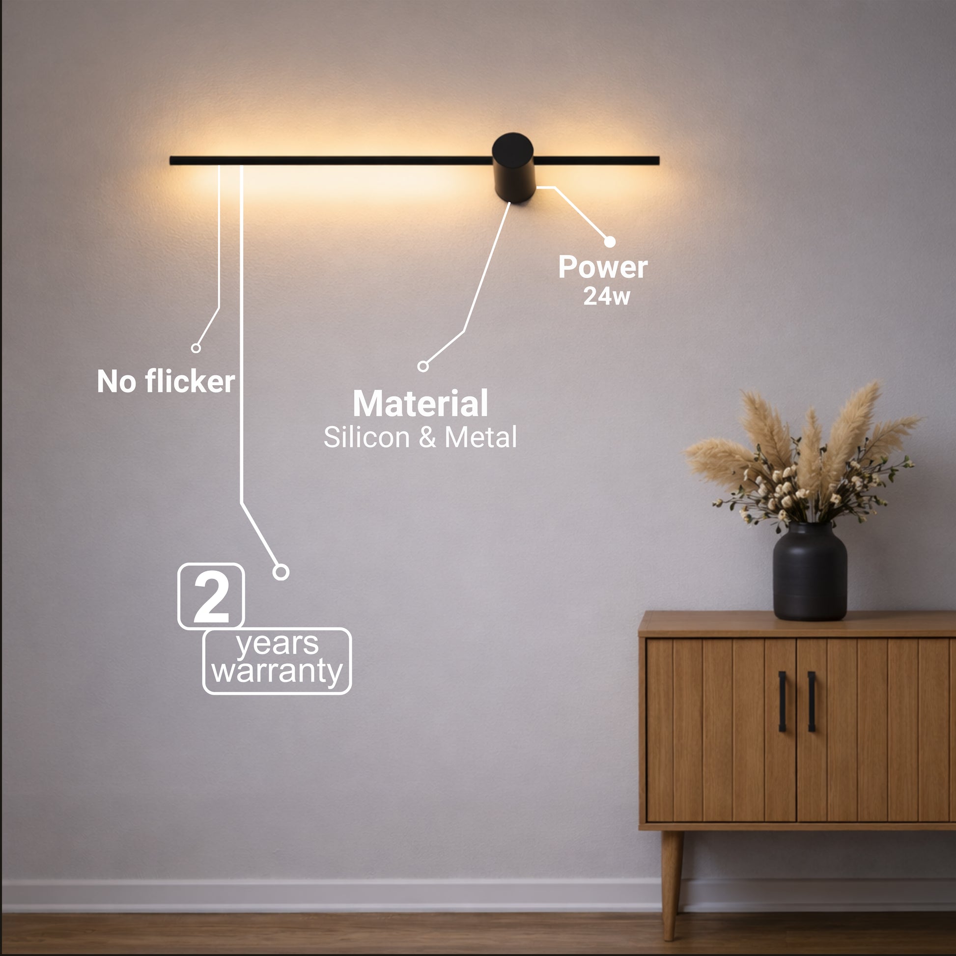 Angelique LED fali lámpa 24W Fekete Fehér Beltéri fali lámpák Alapértelmezett cím Alessandro Design