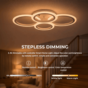 LED-es csillár távirányítóval BETTY 43W, 4 kör, hideg/meleg/semleges fény, szabályozható, fehér LED-es csillár távirányítóval Alapértelmezett cím Alessandro Design