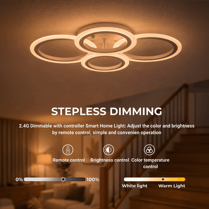 LED-es csillár távirányítóval BETTY 43W, 4 kör, hideg/meleg/semleges fény, szabályozható, fehér LED-es csillár távirányítóval Alapértelmezett cím Alessandro Design