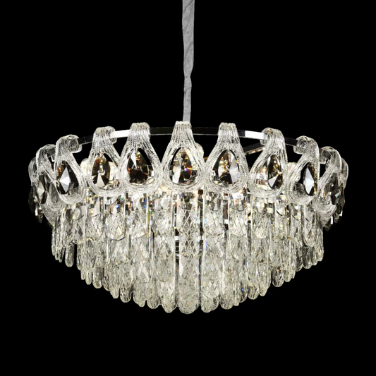 Candelabru Cristal CC5122/500CR 9x E14, Diametru 50cm, Crom Lucios, Inaltime Reglabila Candelabre Cristal Default Title Alessandro Design