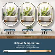 Oglinda LED cu Dulap, Ovala, 50x80cm, Dezaburire, Lumina Rece/Calda/Neutra, Rama Neagra, Spatiu de Depozitare Oglinzi Dulap Default Title Alessandro Design