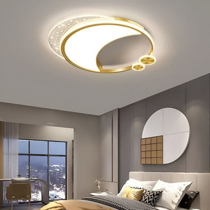 Marco LED csillár távirányítóval, 76 W, szabályozható, arany, fém, akril és üveg, 3000K/4000K/6000K LED-csillárok távirányítóval Alapértelmezett cím Alessandro Design