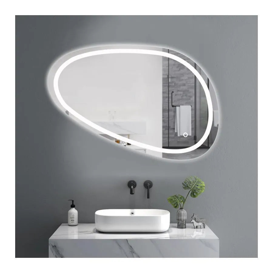 LED tükör, 80x45 cm, Disegno Touch Marcello, Demister System, Dimabila Mirrors Korman E Alapértelmezett cím Alessandro Design