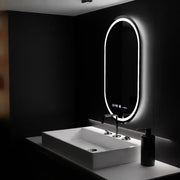 Ovális LED-es tükör, 60x80 cm, Eminence MotionGlow Marcello, páramentesítő rendszer, óra és hőmérő, szabályozható Marcello tükör Alapértelmezett cím Alessandro Design