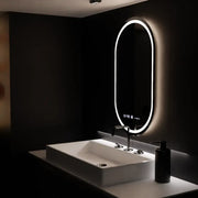 Ovális LED-es tükör, 60x80 cm, Eminence MotionGlow Marcello, páramentesítő rendszer, óra és hőmérő, szabályozható Marcello tükör Alapértelmezett cím Alessandro Design