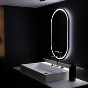 Ovális LED-es tükör, 60x80 cm, Eminence MotionGlow Marcello, páramentesítő rendszer, óra és hőmérő, szabályozható Marcello tükör Alapértelmezett cím Alessandro Design