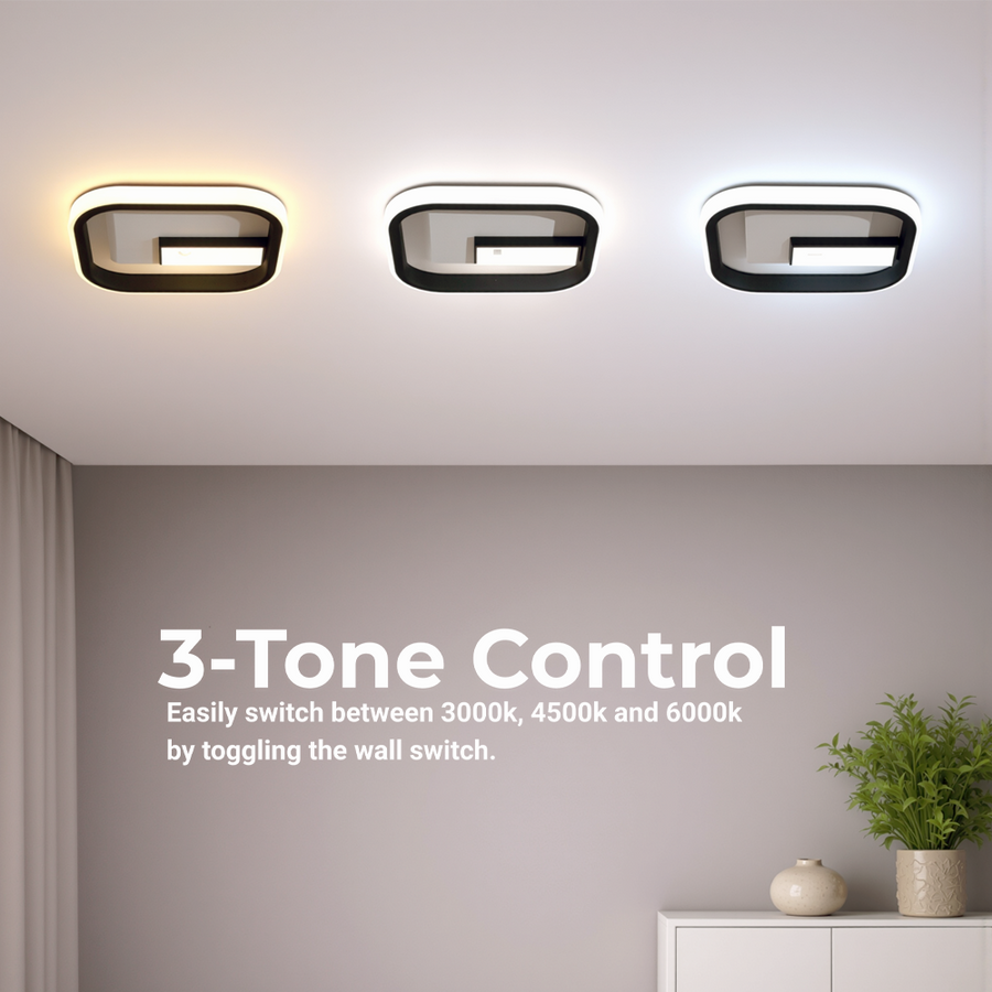 LED csillár VICTORIA 19W, négyzet alakú, hideg/meleg/semleges fény, fekete, fehér LED csillár Alapértelmezett cím Alessandro Design