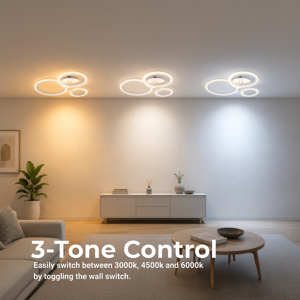 LED csillár távirányítóval BETTY 40 W, 3 kör, hideg/meleg/semleges fény, szabályozható, fehér, fém és akril LED csillárok távirányítóval Alapértelmezett cím Alessandro Design