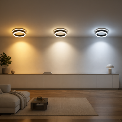 MODERN LED csillár 25 W, átmérő 20 cm, kerek, hideg/meleg/semleges fény, fekete LED csillárok alapértelmezett cím Alessandro Design