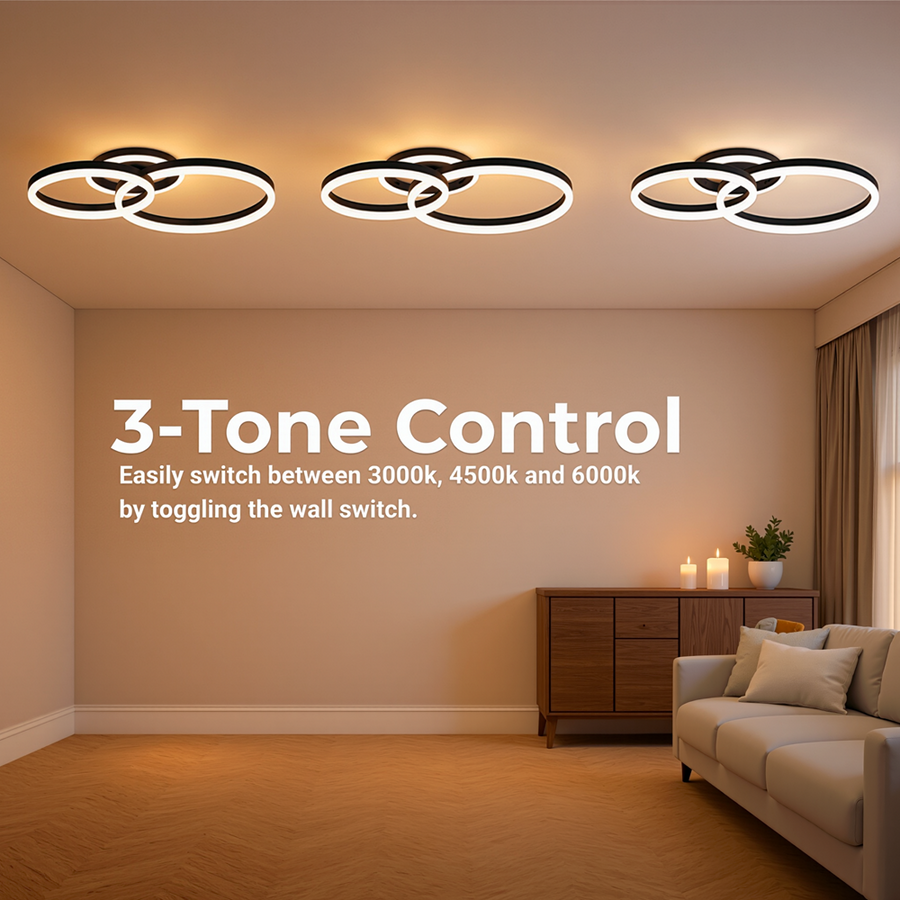 LED csillár távirányítóval RINOVA 66W, 2 kör, hideg/meleg/semleges fény, szabályozható, fekete LED csillárok távirányítóval Alapértelmezett cím Alessandro Design