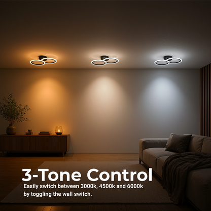 LED csillár távirányítóval BETTY 27W, 2 kör, hideg/meleg/semleges fény, szabályozható, fekete LED csillárok távirányítóval Alapértelmezett cím Alessandro Design