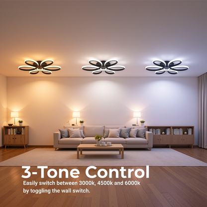 LED-es csillár távirányítóval HELIX 63W, Hideg/Meleg/Semleges fény, Szabályozható, Fekete LED-es csillárok távirányítóval Alapértelmezett cím Alessandro Design