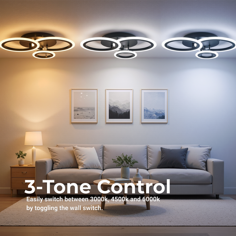 LED csillár távirányítóval BETTY 40W, 3 kör, hideg/meleg/semleges fény, szabályozható, fekete LED csillárok távirányítóval Alapértelmezett cím Alessandro Design