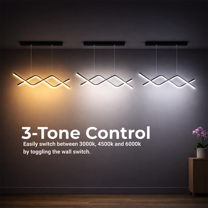 Függesztett LED-es csillár távirányítóval ZIGZAG 27W, hideg/meleg/semleges fény, szabályozható, fekete, állítható magasságú LED-csillárok távirányítóval Alapértelmezett cím Alessandro Design