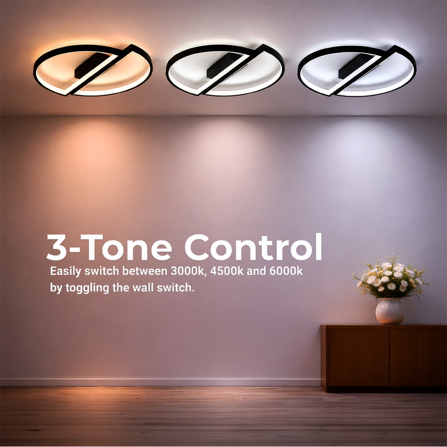 LED-es csillár távirányítóval VECTOR ARCUS 52W, 2 elem, hideg/meleg/semleges fény, szabályozható, fekete LED-es csillárok távirányítóval Alapértelmezett cím Alessandro Design
