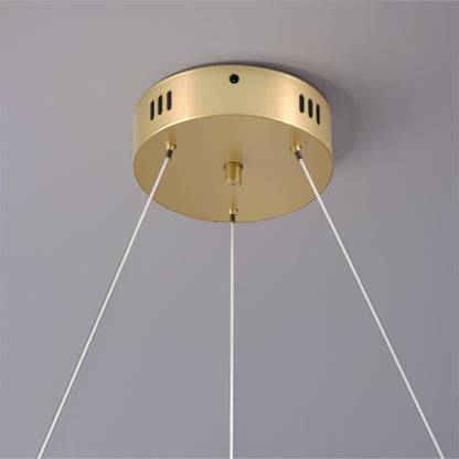 Lustra LED suspendata FAUSTO II, 42W, lumina Rece/Calda/Neutra, Inaltime Reglabila, Auriu Lustre Moderne Default Title Alessandro Design