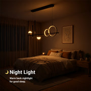 Függesztett LED-csillár távirányítóval DAMARA 44W, hideg/meleg/semleges fény, szabályozható, fekete, állítható magasságú LED-csillárok távirányítóval Alapértelmezett cím Alessandro Design