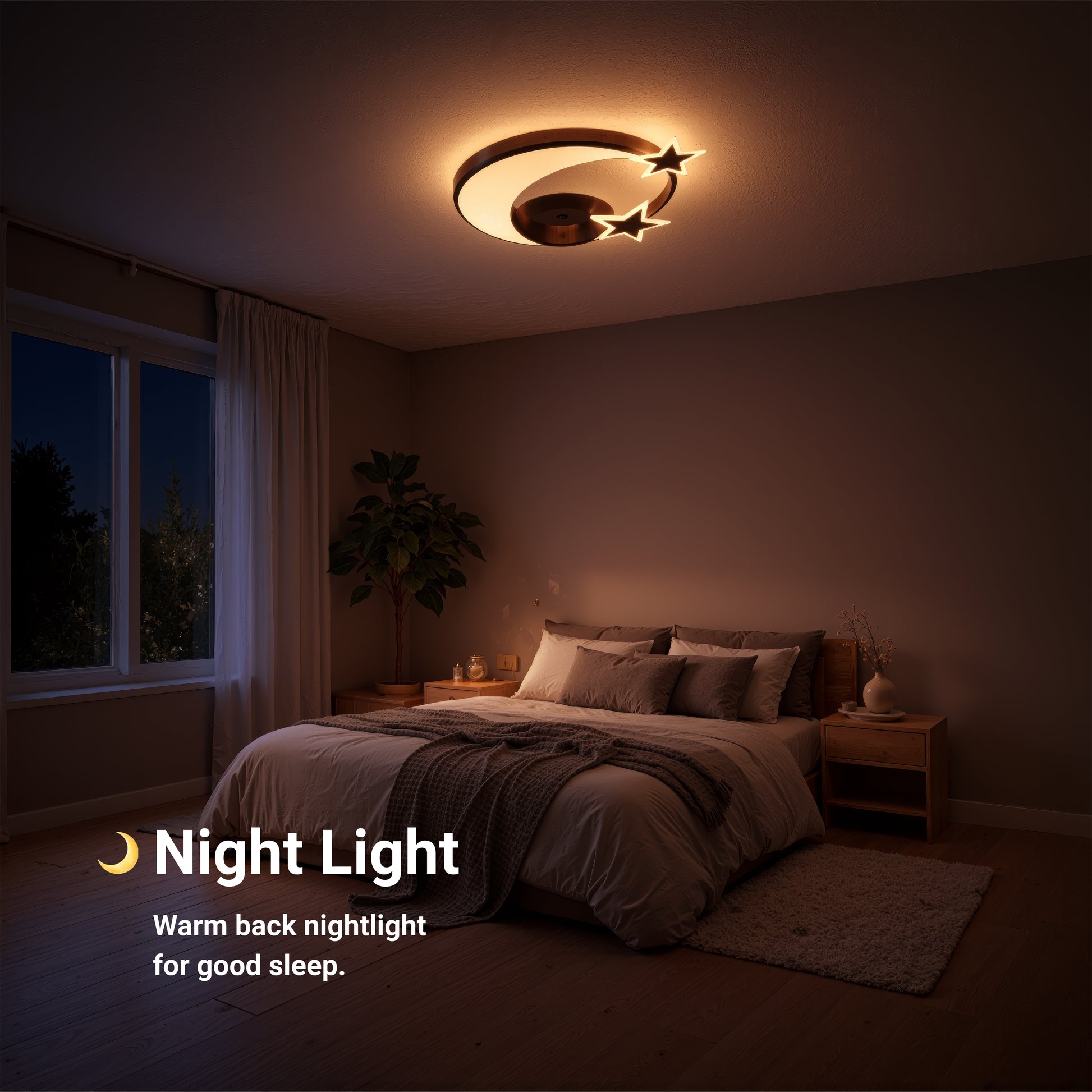 LED csillár távirányítóval ALYONA 44W, Hold és csillag, hűvös/meleg/semleges fény, sötétíthető, fekete LED csillárok távirányítóval Alapértelmezett cím Alessandro Design