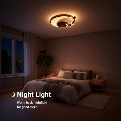 LED csillár távirányítóval ALYONA 44W, Hold és csillag, hűvös/meleg/semleges fény, sötétíthető, fekete LED csillárok távirányítóval Alapértelmezett cím Alessandro Design