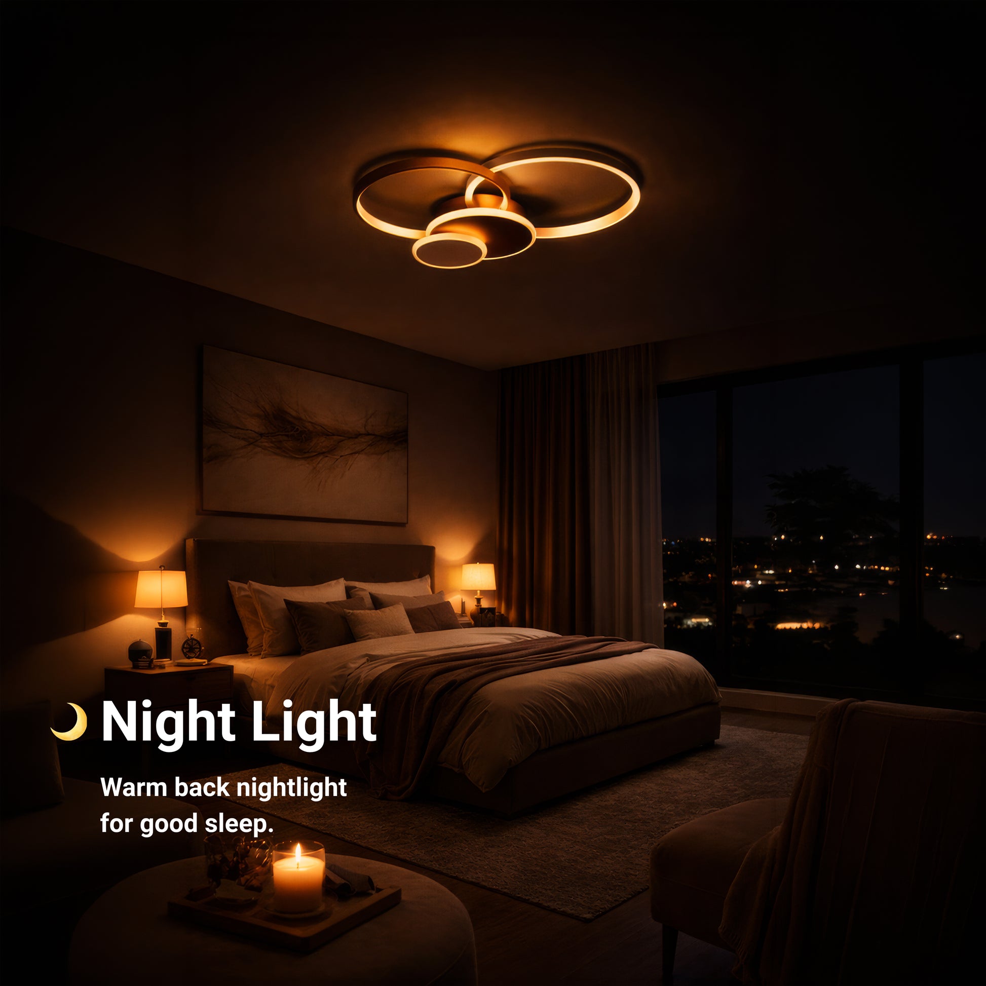 LED csillár távirányítóval KILLIAN 80W, 4 kör, hideg/meleg/semleges fény, szabályozható, arany LED-es csillárok távirányítóval Alapértelmezett cím Alessandro Design