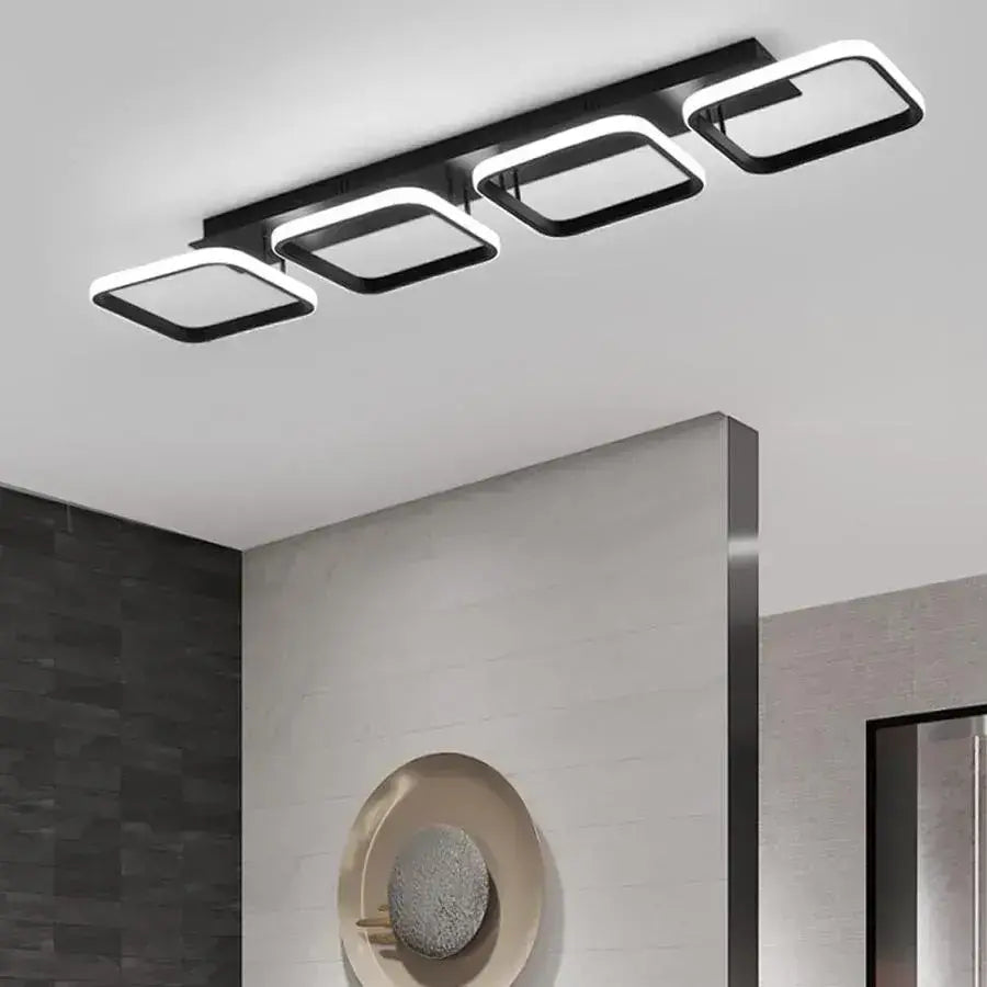 LED csillár VERTEX 45W, 4 négyzet, lineáris, hideg/meleg/semleges fény, fekete LED csillárok alapértelmezett cím Alessandro Design