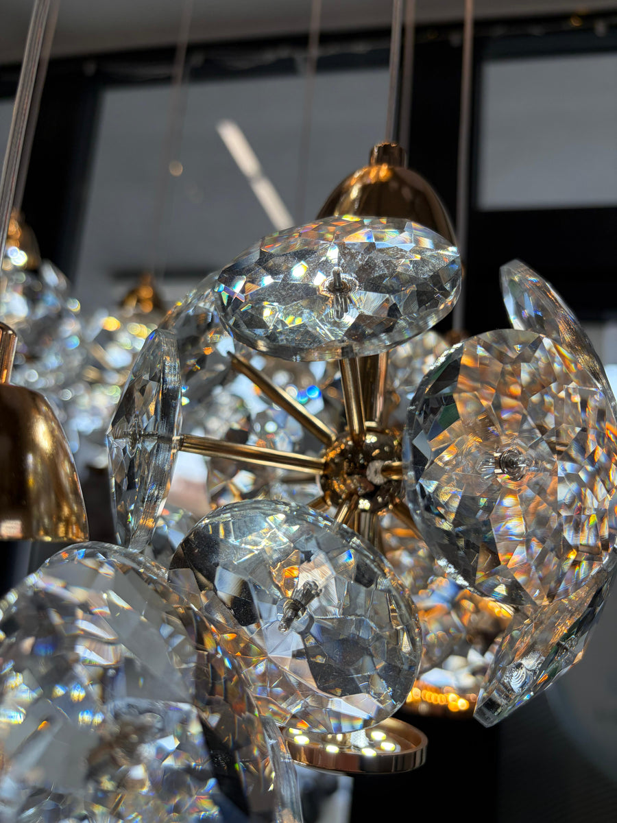 Crystal LED KILKENNY Culmino csillár, 144 W, semleges fény, átmérő 60 cm, arany modern csillárok alapértelmezett cím Alessandro Design